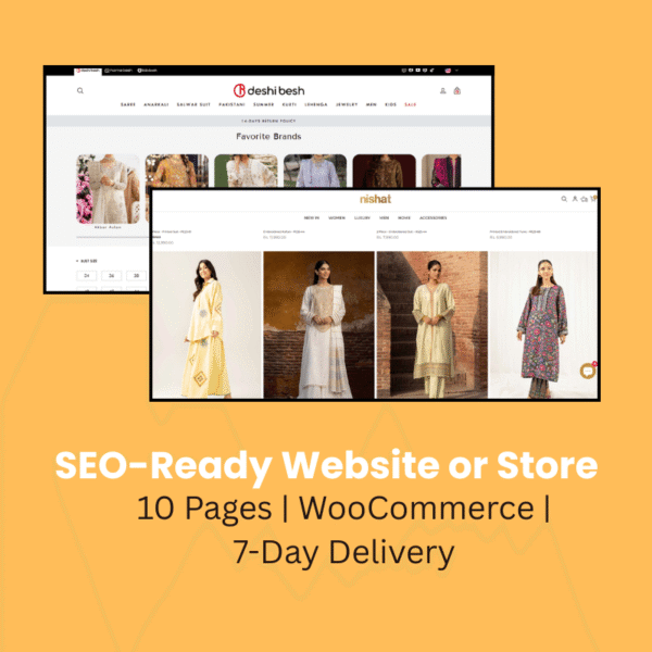 SEO-optimized website or WooCommerce store design by Digital IT Centre – 10 pages, payment integration, and mobile responsive